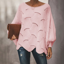 Dame Oversized Hulfærdig Strik Sweater