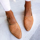 Mira - Trendy slip-on slingback sko med vævet, struktureret