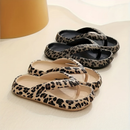 Dame slippers med leopardmønster