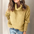 Emma – Langærmet Sweater med Turtleneck og Knapdetaljer