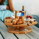 TrekTable - Bærbart vinbord i træ med glas- og snackrum
