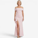 Dame Off-Shoulder Slim Maxi Kjole