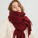 Tørklæde med store frynser og wrap-design