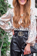 Amelia - Amelia skimrende bluse med flatterende pasform