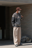 Lina - Fair Isle-sweater med smal pasform og ribbede