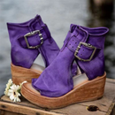 Dame plateausandaler med peep toe
