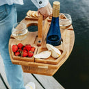 TrekTable - Bærbart vinbord i træ med glas- og snackrum