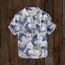 Zachary kortærmet poloshirt med grafisk print og knaplukning