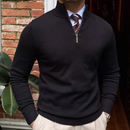 Emil – Herresweater med Standkrave og Quarter-Zip