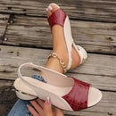 Sophia - Peep-toe sandaler med lav blokhæl