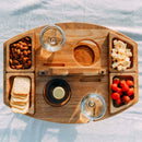 TrekTable - Bærbart vinbord i træ med glas- og snackrum