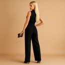 Ærmeløs damejumpsuit med V-hals