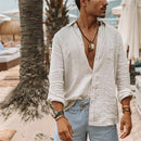 James - Herre button-down skjorte med krøllet tekstur
