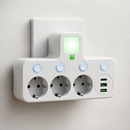 VoltNest - Stikdåse med 3 stik, USB og USB-C porte