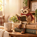 Owlread - Uglefigur med Bog til Indretningsdekoration