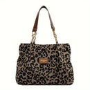 Opal - Leopardprint håndtaske med struktureret design