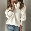 Emma – Langærmet Sweater med Turtleneck og Knapdetaljer