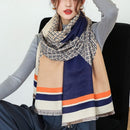 Diana - Trykt wrap-sjal med frynser
