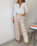 Elena - Dame bukser med elegant printdesign