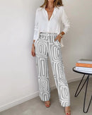 Elena - Dame bukser med elegant printdesign