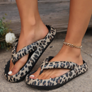 Dame slippers med leopardmønster