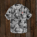 Zachary kortærmet poloshirt med grafisk print og knaplukning