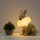 Dekorativ kaninlampe i Art Deco-stil til bordbelysning