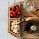 TrekTable - Bærbart vinbord i træ med glas- og snackrum