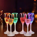 LED-vinglassæt med 6 oplyste festglas