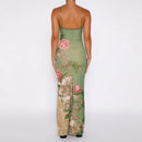 Seraphina - Dame blomsterprintet bodycon maxikjole med