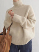 Olivia - Klassisk Sweater Med Høj Hals Og Løs Pasform