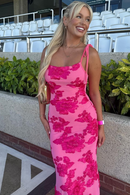 Camila maxikjole med blomsterbroderi