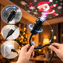 NordicGlow - USB LED juleprojektorlampe med festlige mønstre