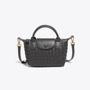 Athena - Kompakt crossbody-taske med vævet tekstur