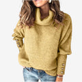Emma – Langærmet Sweater med Turtleneck og Knapdetaljer