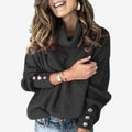Emma – Langærmet Sweater med Turtleneck og Knapdetaljer