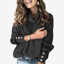 Emma – Langærmet Sweater med Turtleneck og Knapdetaljer