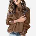 Emma – Langærmet Sweater med Turtleneck og Knapdetaljer