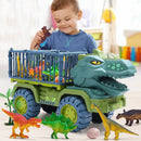 Eventyrsæt med dinosaurfigurer og udforskningskøretøj