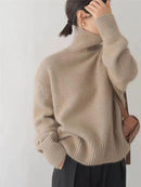 Olivia - Klassisk Sweater Med Høj Hals Og Løs Pasform