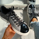 Lily - Dame glitrende sneakers med polstret sål