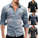 Ethan - Klassisk slim fit denim skjorte med turn-down krave