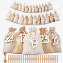 PouchNest - Adventskalender med 24 nummererede stofposer