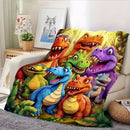 DinoPlush - Plys Tæppe med 3D Dinosaur Mønster