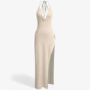 Scarlett - Bodycon kjole med rosetdetaljer Høj slids for