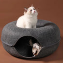 Donut-katteseng med tunnel i dobbeltlag