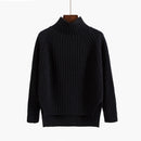 Liva – Strikket Pullover med Halvhøj Krave og Løs Pasform