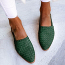 Juliette - Dame flade slingback sko med flettet overdel