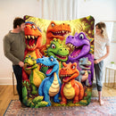 DinoPlush - Plys Tæppe med 3D Dinosaur Mønster