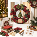 Yulestitch - 3D Julekrans DIY Kit i Stof